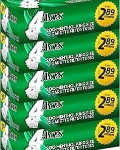4 ACES TUBES 5CT $2.89 MENTHOL KING
