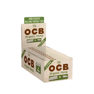 OCB ORG HEMP ROLLIN PAPER WITH TIP 1.25'' 24CT